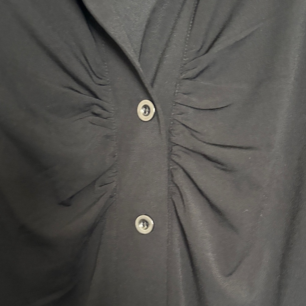 Spense Black Collared Button-Up Top - image 6